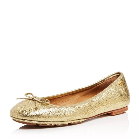 gold ballet flats
